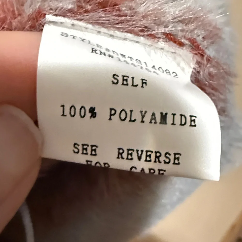 2 pc set rust red & gray houndstooth fuzzy pattern top & skirt by Davi & Dani​ - Picture 6 of 6